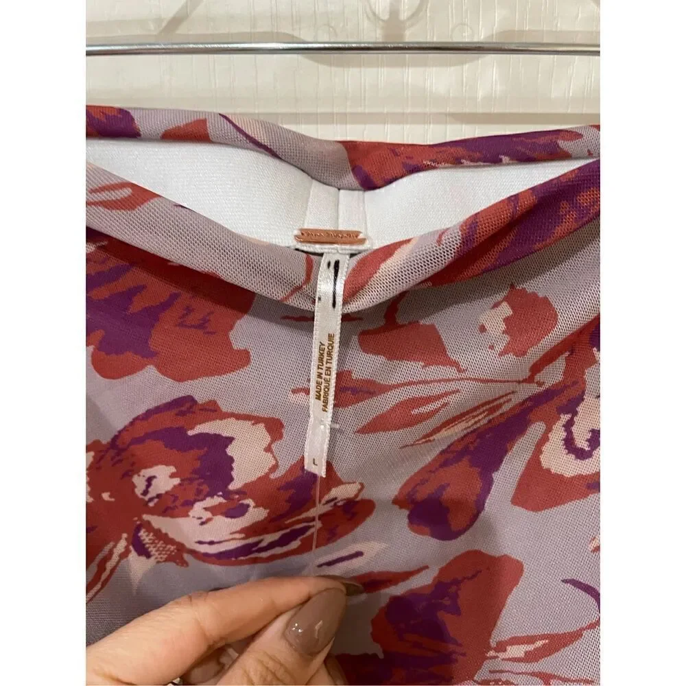 NWOT Free People Floral Mesh Skirt size large